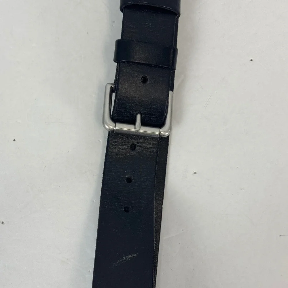 Polo Ralph Lauren Mens Black Leather Belt Silver Buckle Size 38 95 4700560297